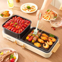 欧锐铂智能电火锅1升机械式控制不锈钢内锅快速加热保温持久