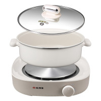 尚朋堂SUNPENTOWN智能电火锅1升不锈钢内锅机械控温高效节能小容量设计