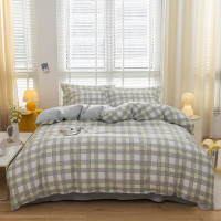 绮露家纺斜纹棉质200×230cm秋季床盖式多件套床品套件活性印花设计简约大方