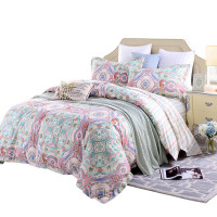富安娜FUANNA春季棉质斜纹多件套床盖式200×230cm床品套件活性印花设计