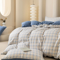 無印良品春季床盖式多件套200×230cm斜纹棉床品套件适用1米床活性印花设计