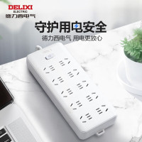 德力西 DELIXI 安全防护接线板 8位多功能插座带开关防雷防电设计紧凑实用