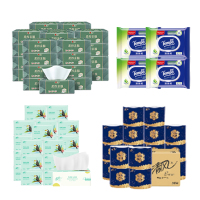 得宝小规格4层原生浆生活用纸18包无香味无印花国产家用纸品优选