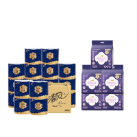 全棉时代Purcotton原生木浆4层无香味生活用纸18包小规格天然健康无印花纸品优选