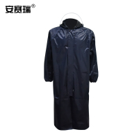 安赛瑞 风衣式连体雨衣 牛津布 藏青色 均码 配反光条 12326
