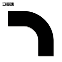 安赛瑞 耐磨拐角胶带(中号) 耐磨拐角地贴 表面覆PET保护膜 黑色,10片/包 11922