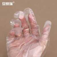 安赛瑞 PE一次性手套(1盒装)-材质:PE薄膜,重量:0.8g/只,颜色:透明白色,10袋/盒,,50双/袋,共1000只 28217