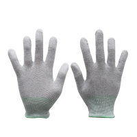 安赛瑞 防静电碳纤维涂指手套-材质:尼龙+PU+碳纤维 尺码:M,颜色:灰色 一双 301162