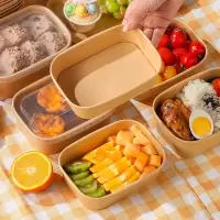 一次性打包盒餐盒食品级饭盒餐具户外野餐水果轻食便当盒饭碗带盖