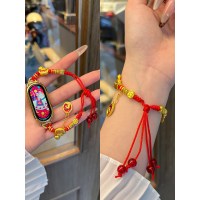 [本命年红绳]适用小米手环10表带红色9串珠8编织7拉绳款6运动5智能43表环十代替换腕带运动秋冬男女款配件3139y