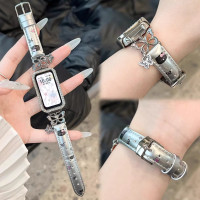 适用华为10手环表带9智能8运动7皮band女士系列腕带HUAWEI新款十九八代NFC秋冬荣耀10高级感9保护3139y