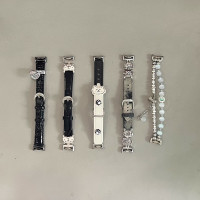 适用于小米手环10表带9波浪荔枝纹8真皮皮质7/6/5/4/3NFC版替换腕带时尚轻奢彩云鎏金通用10陶瓷3139y