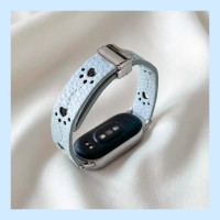 适用于小米手环10表带9波浪荔枝纹8真皮皮质7/6/5/4/3NFC版替换腕带时尚轻奢彩云鎏金通用10陶瓷3139y