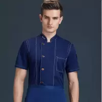 幻窕 WT117 夏季餐厅短袖厨师工作服 食堂厨师服