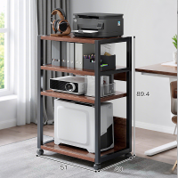 幻窕 WT500 可移动办公室落地打印机置物架 多层收纳带轮小型电脑主机托架 书柜