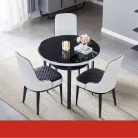 幻窕 WT753 接待洽谈桌椅组合圆桌子钢化玻璃阅览桌