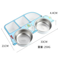 幻窕 CA164 304不锈钢儿童餐盘 幼儿园卡通可爱分格盘