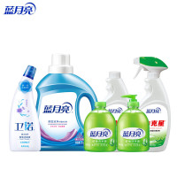 蓝月亮家清套装(薰衣草2kg*1+油污克星1kg*1+洁厕液500g*1+洗手液1kg*1)