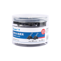 广博(GuangBo) W48102 41mm桶装24只/盒 长尾夹 黑