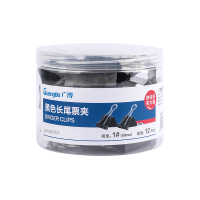 广博(GuangBo) W48101 50mm 桶装12只/盒 长尾夹 黑