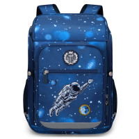 第九城堡书包小学生护脊减负儿童书包3-6年级男孩女生一体式时尚双肩包 太空宇航员-蓝色大号 CS13932
