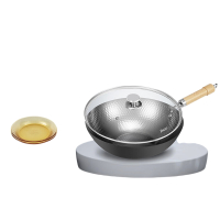 康宁EKCO极之铁炒锅+SN晶尊系列餐具EK-JZT01AMD4BZX/KZ豪华4件套