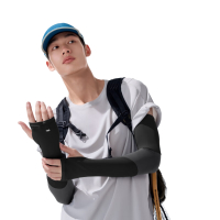 蕉下(beneunder)冰袖男防晒袖套冰丝袖套男开车防晒手臂防晒袖套春夏新款AL36924 [升级款]漫暮黑 XL