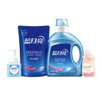 蓝月亮薰衣草亮白增艳洗衣液1.06kg+500g薰亮白袋装+255ml泡沫抑菌洗手液-琥珀雪松+80g内衣洗 单位:套