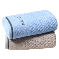 洁丽雅(Grace)毛巾 纯棉吸水洗脸巾柔软简约面巾擦脸洁面巾 2条装 兰+灰 单位:袋