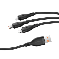 倍思(BASEUS)Q弹系列 一拖三快充充电线 1.5米黑色(单位:根)