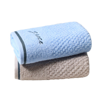 洁丽雅(Grace)毛巾 纯棉吸水洗脸巾柔软简约面巾擦脸洁面巾 兰+灰 2条装 单位:袋