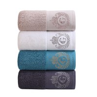 洁丽雅Grace 五星级酒店1浴巾+1毛巾组合装全棉大号柔软吸水 男女情侣纯棉浴巾 加厚150cm*80cm 颜色随机