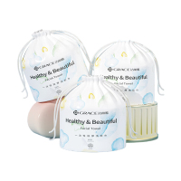 洁丽雅 Grace 棉柔巾居家差旅便携洁面巾 一次性洗脸毛巾 干湿两用 擦脸巾珍珠纹款2包 20*20cm 60片/包