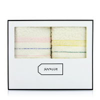 三利毛巾礼盒2条装 炫彩双条盒 混色 单位:盒