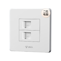 公牛 G07T222 开关插座 G07系列 二位电脑插座 86型面板 白色暗装