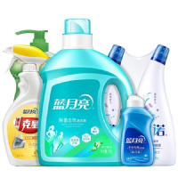 蓝月亮家清洗衣液套装4.58kg:除菌洗衣液2kg+油污克星500g+洗洁精1kg+洁厕液500g×2+旅行装80g 套