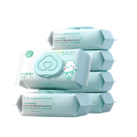 全棉时代2022婴儿棉湿巾(猫超)60g,150*178mm,80片/包,6包 单位:包