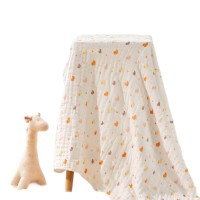 全棉时代泡芙纱布浴巾 95cm×95cm(拉伸尺寸) 小鸭子,1条装 单位:条