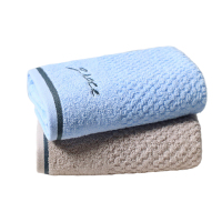 洁丽雅(Grace)毛巾 纯棉吸水洗脸巾柔软简约面巾擦脸洁面巾 兰+灰 2条装 单位:袋