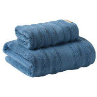 洁丽雅 Grace纯棉男女冬季吸水速干成人情侣家用全棉毛巾大裹巾两件套 1浴巾+1毛巾 (颜色随机) 单位:袋