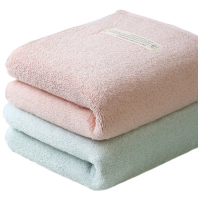 洁丽雅 新疆棉毛巾 长绒棉A类毛巾2条装 纯棉加厚柔软强吸水洗脸巾 72×34cm 樱花粉+素雅绿 单位:袋