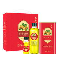 第一坊 初道臻享冷榨花生油1765ml套装(1.25L+455ml+60ml)