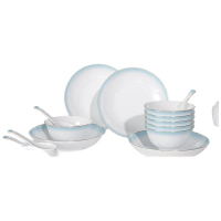 康巴赫天青之彩骨瓷餐具16头