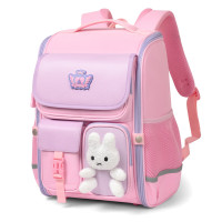 第九城堡 一体式双肩背包 书包 小学生护脊减负儿童书包 1-4年级 樱花粉 CS23967