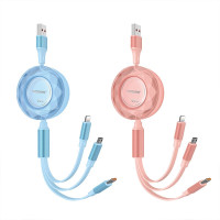 沃品WOPOW 双向 伸缩66W快充一拖三数据线 LC012