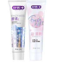 舒客精研亮白酵素牙膏(鲜萃青柠)120克+益生菌牙膏鲜果120g 单位:组