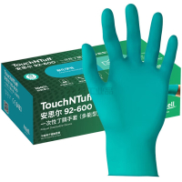 Ansell安思尔 一次性丁腈橡胶手套 绿色(L) 无粉 工业级100只/盒 92-600-L 1盒