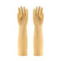 东方红 DL-700J 本色10双胶皮橡胶长袖手套45cm加长防水加厚耐用耐磨