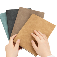 得力(deli)[4本装]商务笔记本子羊巴皮面本记事本会议记录本4本A4 BP140