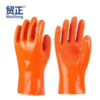 贸正 橡胶浸塑劳保手套1付全胶皮耐酸碱防滑防水机械水产8007